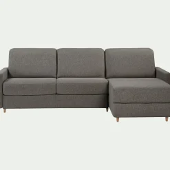 Canapé d'angle réversible convertible en tissu matelas densité 25kg/m3 - gris vésuve