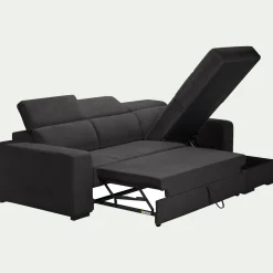 Canapé d'angle réversible convertible en tissu - gris ardoise