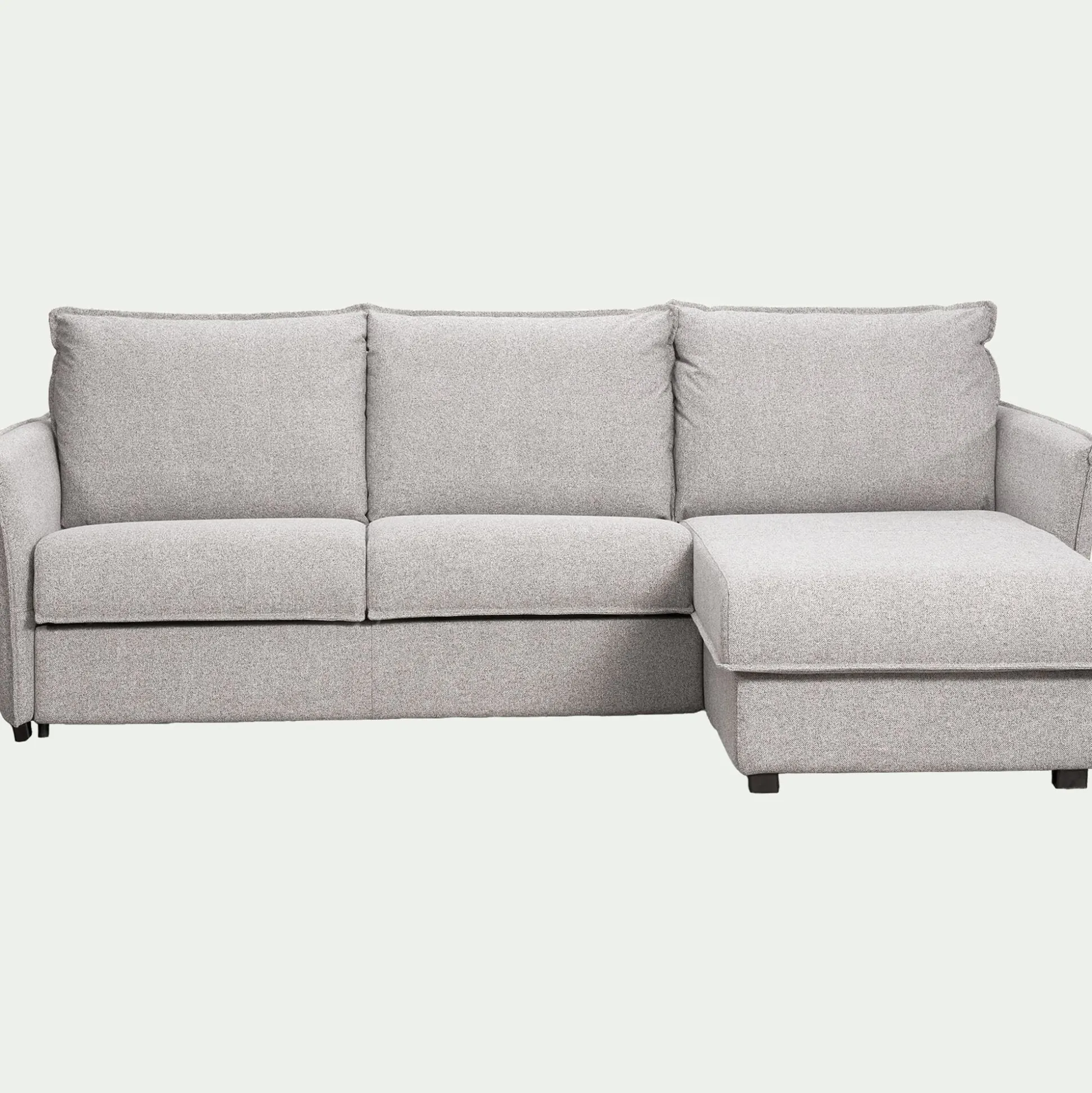 Canapé d'angle réversible convertible en tissu Stella avec matelas densité 25kg/m3 - gris borie