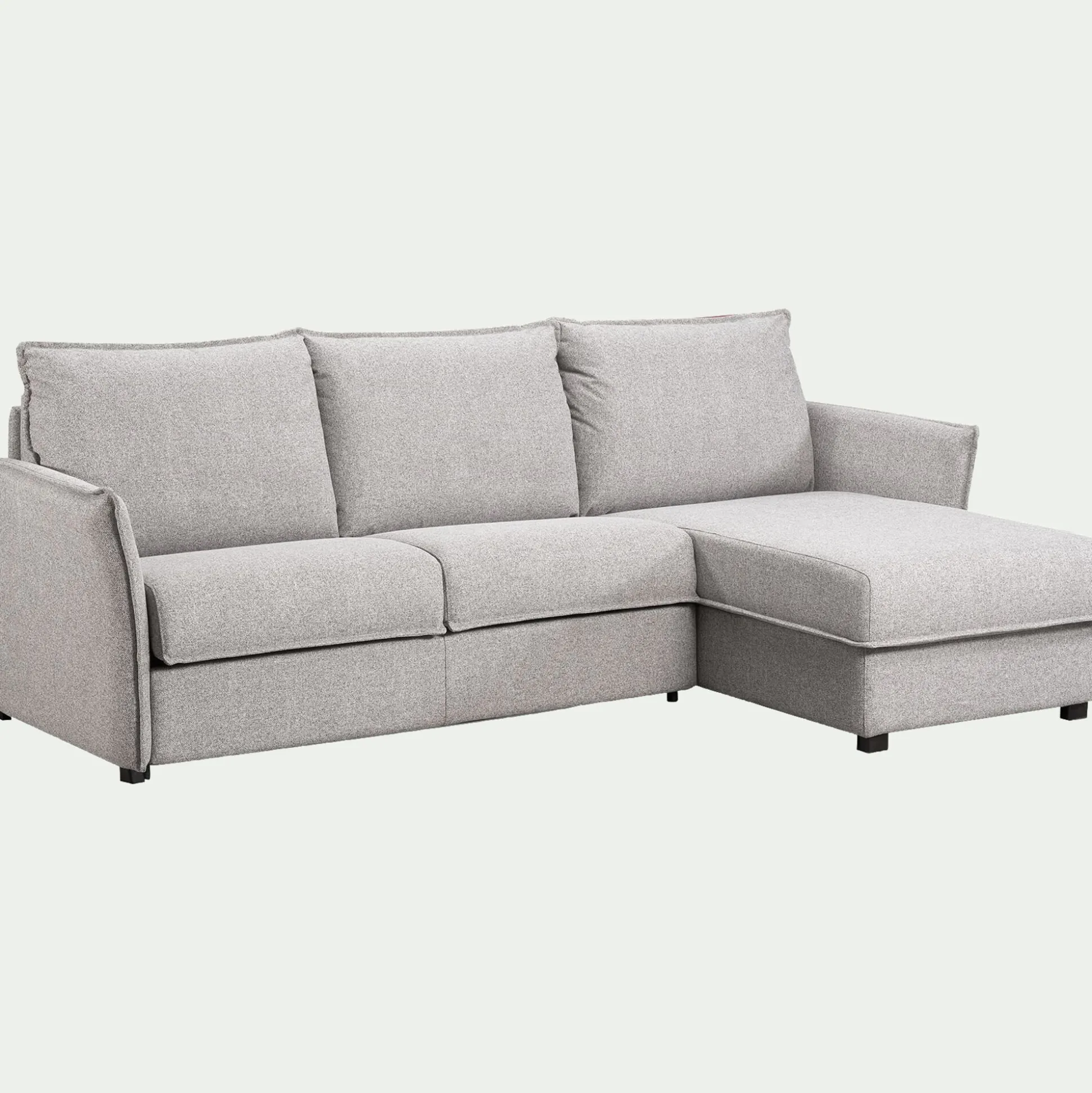 Canapé d'angle réversible convertible en tissu Stella avec matelas densité 25kg/m3 - gris borie