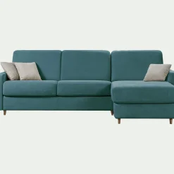 Canapé d'angle réversible convertible en tissu Stella matelas densité 25kg/m3 - bleu