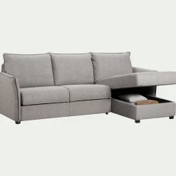 Canapé d'angle réversible convertible en tissu Sogno avec matelas densité 35kg/m3 - gris moyen