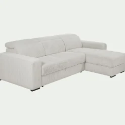 Canapé d'angle réversible convertible en tissu castello - beige roucas