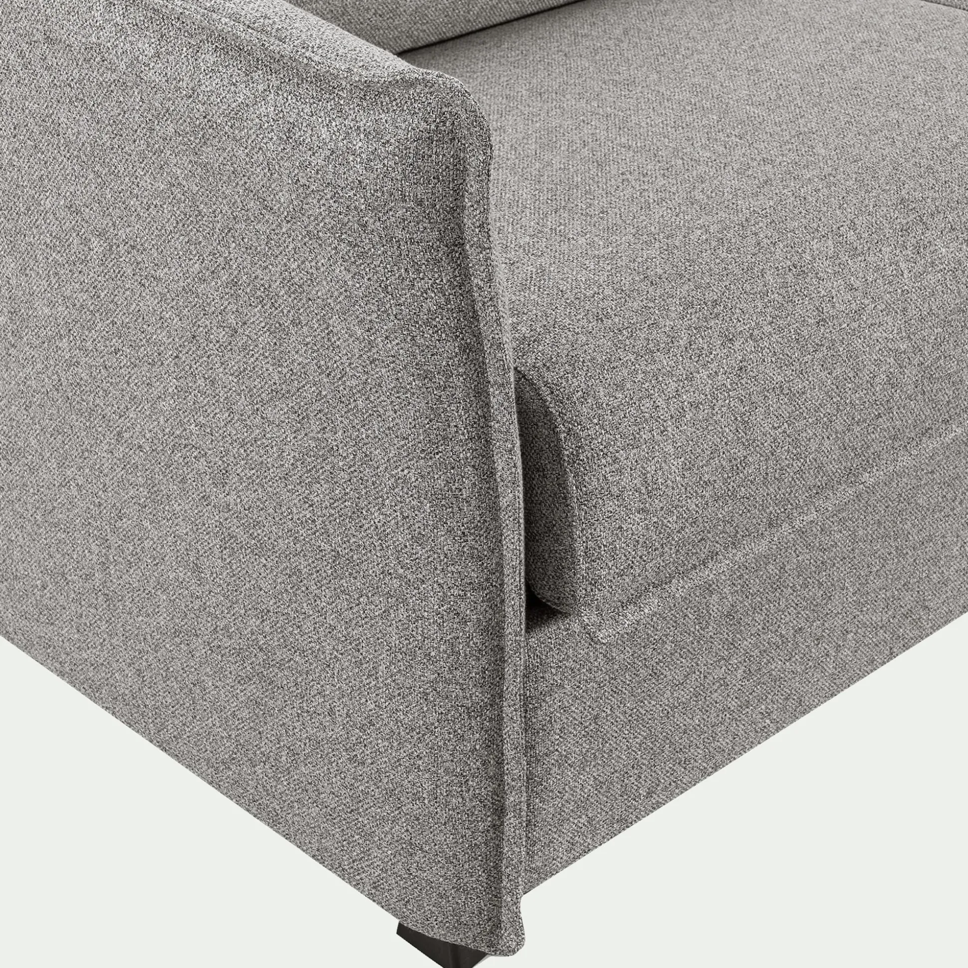 Canapé d'angle réversible convertible en tissu Stella avec matelas densité 25kg/m3 - gris moyen