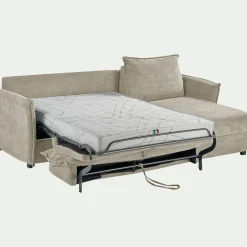 Canapé d'angle réversible convertible en tissu avec matelas densité 35kg/m3 - beige roucas
