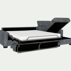 Canapé d'angle réversible convertible en tissu genesis avec accoudoirs 15cm - gris ardoise