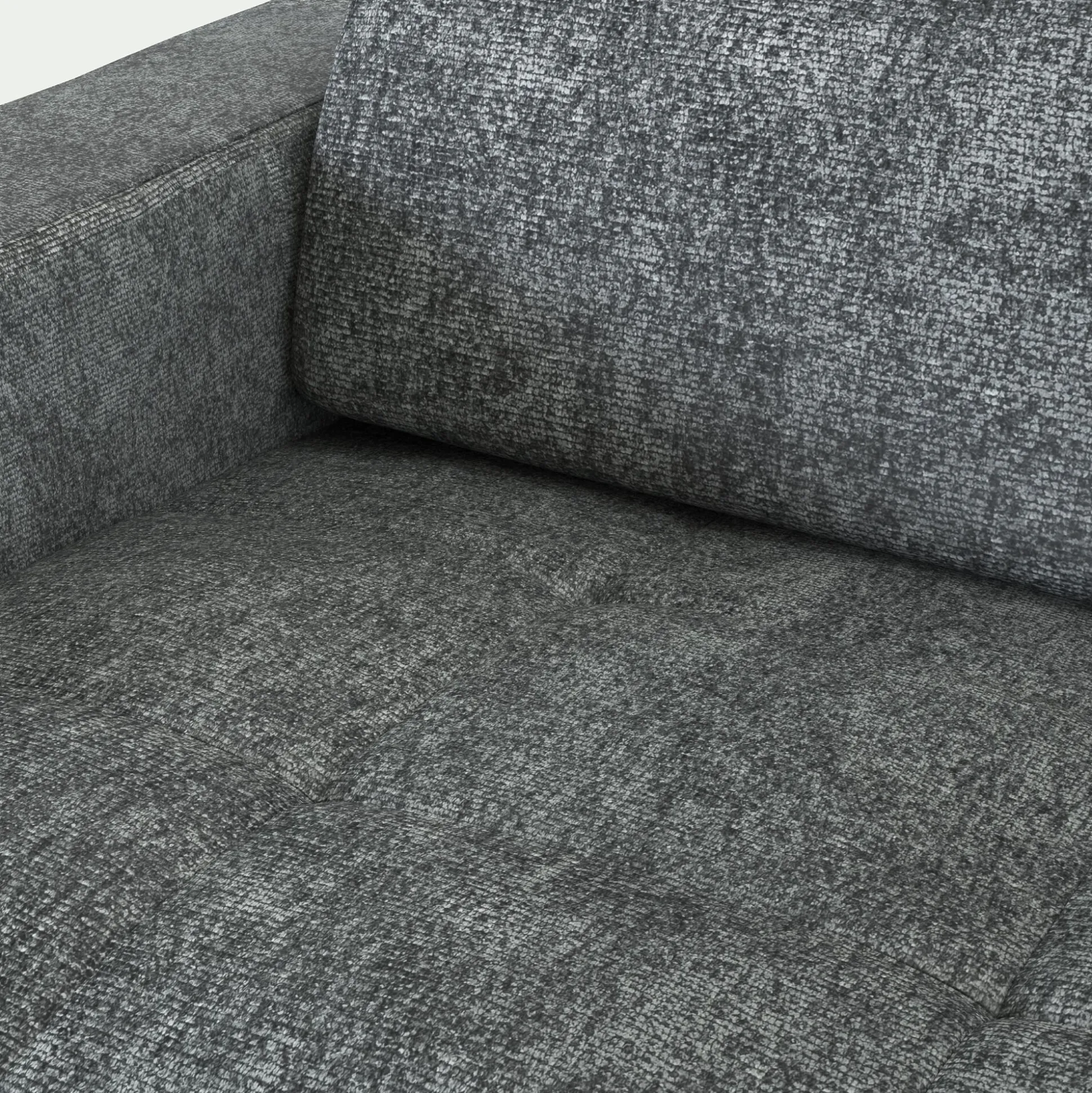 Canapé d'angle réversible convertible en tissu genesis avec accoudoirs 15cm - gris ardoise