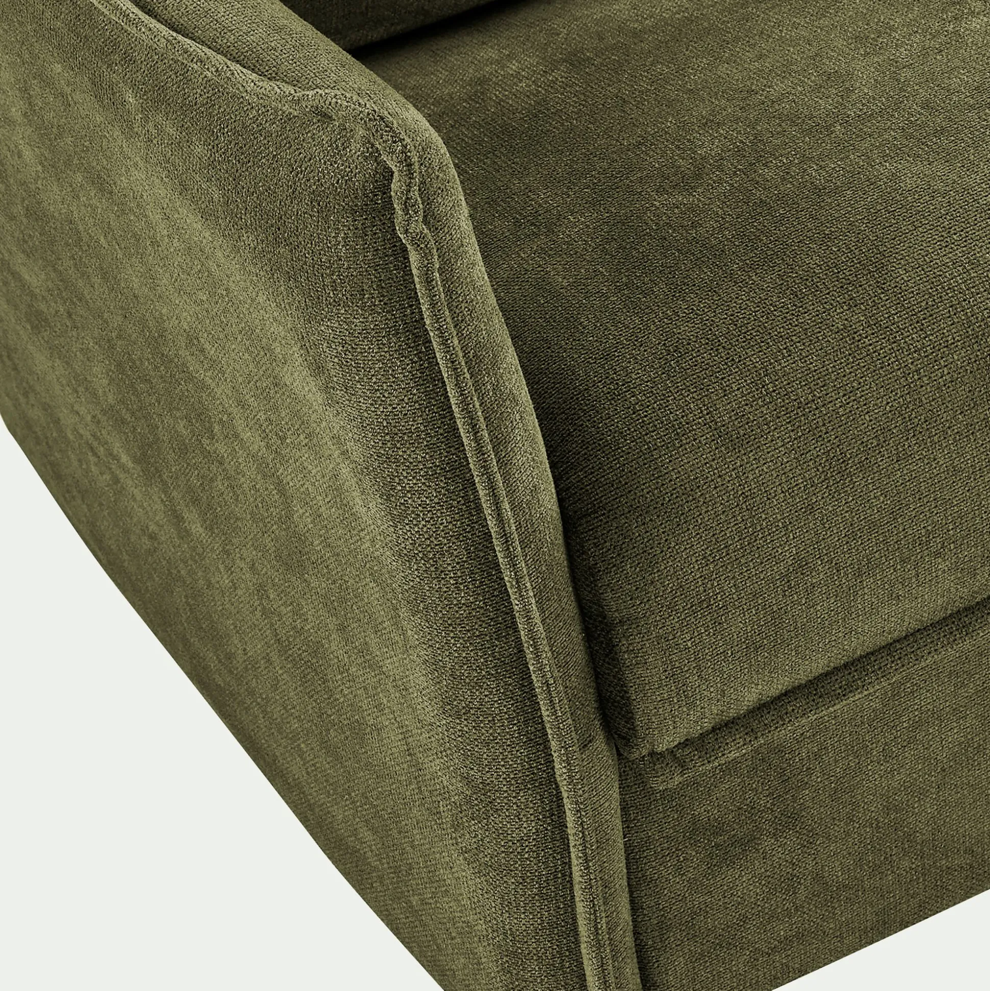 Canapé d'angle réversible convertible en tissu avec matelas densité 35kg/m3 - vert cèdre