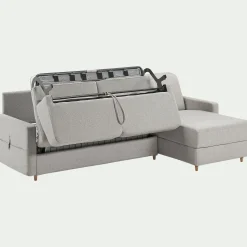 Canapé d'angle réversible convertible en tissu matelas densité 25kg/m3 - gris borie
