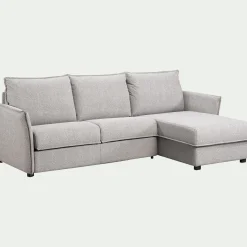 Canapé d'angle réversible convertible en tissu Sogno avec matelas densité 35kg/m3 - gris borie