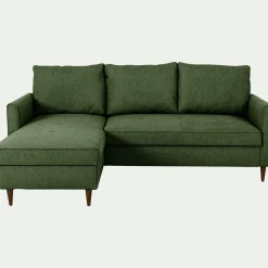 Canapé d'angle réversible fixe en tissu Loft - vert cèdre