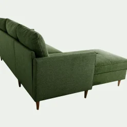 Canapé d'angle réversible fixe en tissu Loft - vert cèdre