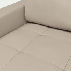 Canapé d'angle réversible fixe en cuir de buffle avec accoudoirs 15cm - beige