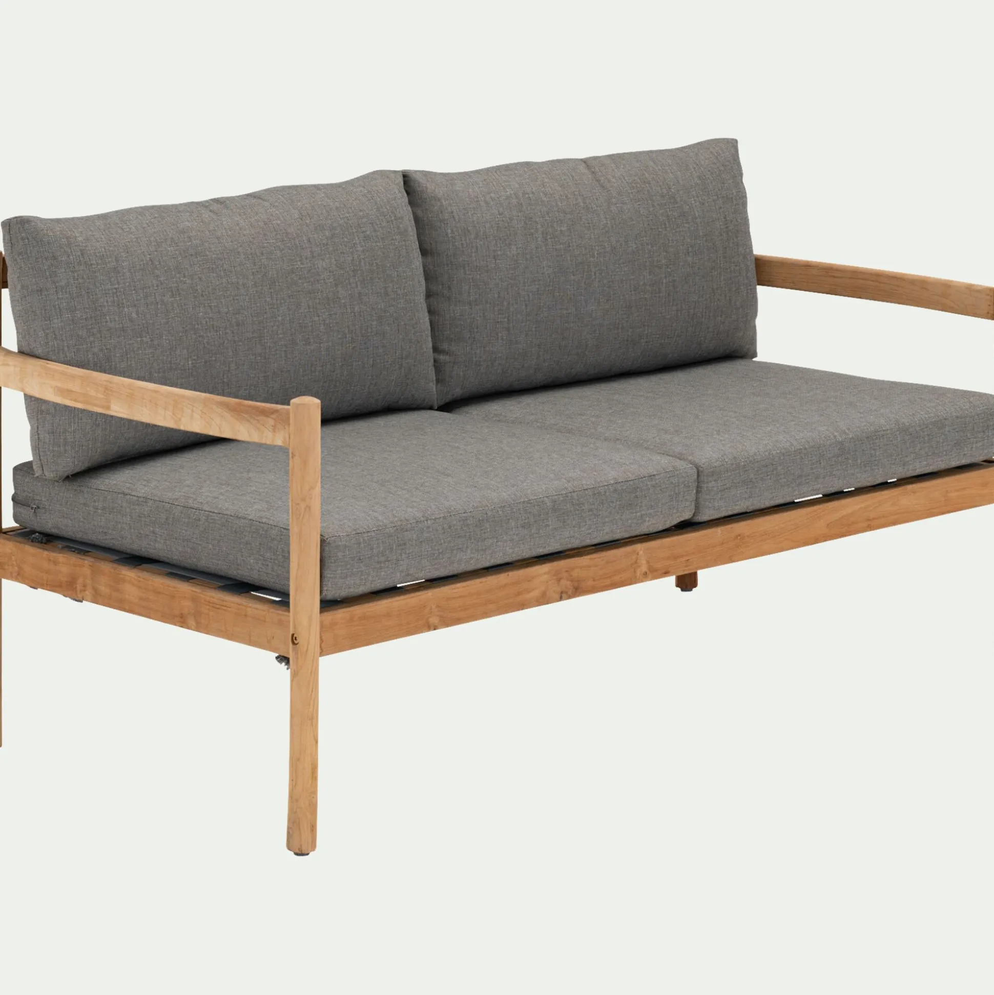 Canapé de jardin en teck recyclé - gris (2 places)