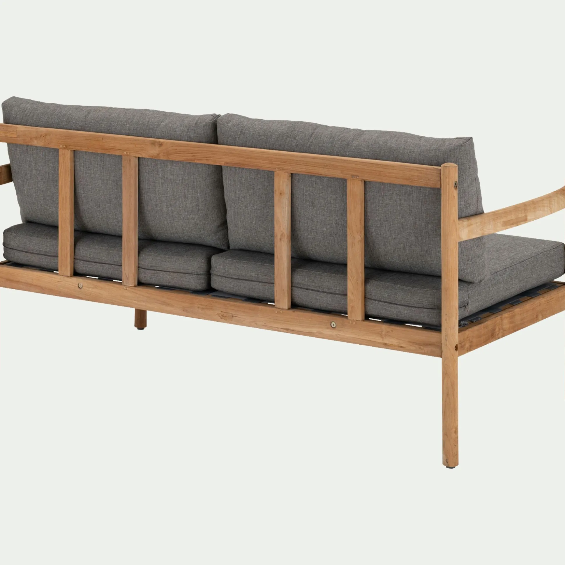 Canapé de jardin en teck recyclé - gris (2 places)