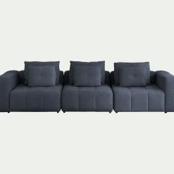 Canapé droit modulable en tissu Benjo - bleu marine