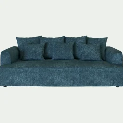 Canapé fixe 4 places en tissu - bleu figuerolles
