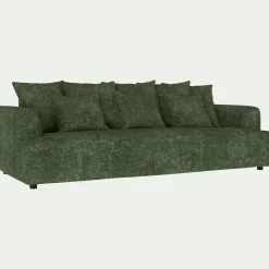 Canapé fixe 5 places en tissu - vert cèdre