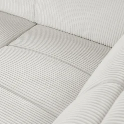 Canapé grand angle droit convertible en tissu castello - beige roucas