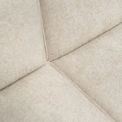 Canapé grand angle droit fixe en tissu tramé - beige