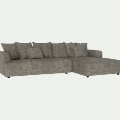 Canapé grand angle droit fixe en tissu Genesis - beige alpilles