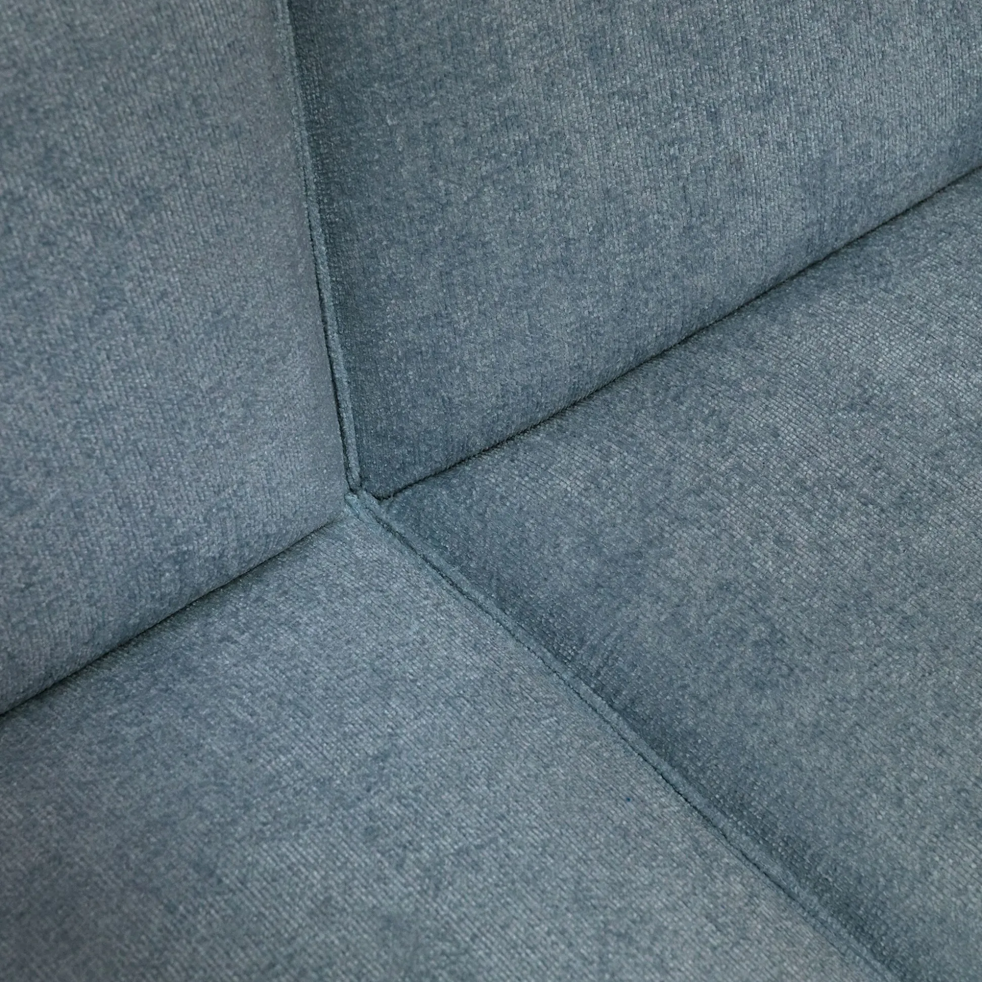 Canapé grand angle droit fixe en tissu tramé - bleu