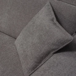 Canapé grand angle droit fixe en tissu tramé - gris borie