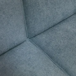 Canapé grand angle gauche fixe en tissu tramé - bleu