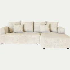 Canapé petit angle droit fixe en tissu Genesis - blanc ventoux