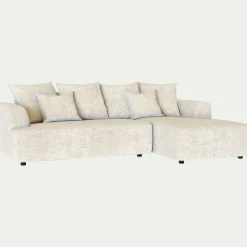 Canapé petit angle droit fixe en tissu Genesis - blanc ventoux