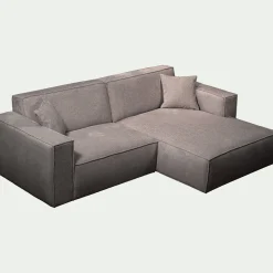 Canapé petit angle droit fixe en tissu genesis - gris