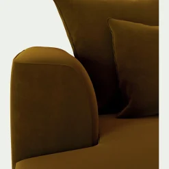 Canapé petit angle gauche fixe en tissu velours - bronze