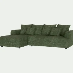 Canapé petit angle gauche fixe en tissu Genesis - vert cèdre