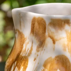 Carafe avec anse en grès 1L - jaune argan