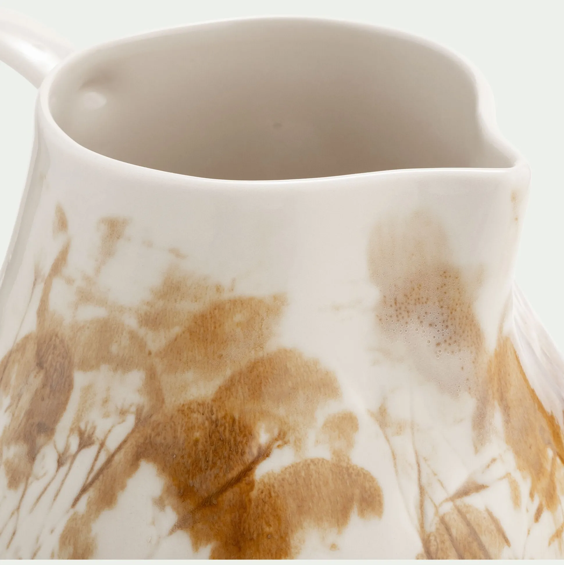 Carafe avec anse en grès 1L - jaune argan