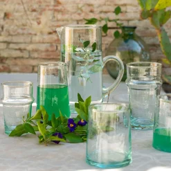 Carafe avec anse en verre recyclé 1,1L - transparent