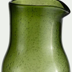 Carafe en verre bullé 83cl - vert avocado