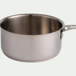 Casserole en inox D18cm - gris métallisé