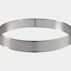 Cercle de cuisson perforé en inox D24cm - argenté