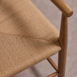 Chaise avec accoudoirs en bois de chêne - naturel