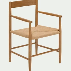 Chaise avec accoudoirs en bois de chêne - naturel