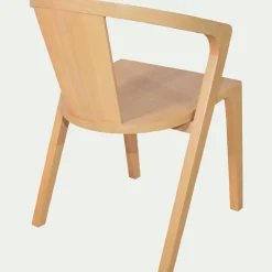 Chaise avec accoudoirs en bois d'acajou - bois clair