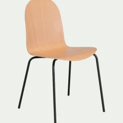 Chaise avec coque en contreplaqué moulé de hêtre - bois clair