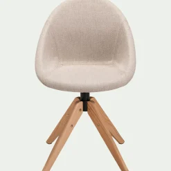 Chaise de bureau rotative en tissu - beige