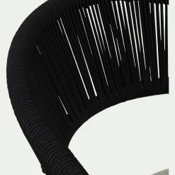 Chaise de jardin avec accoudoirs en aluminium et cordage - noir