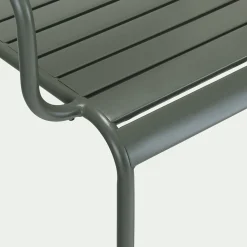Chaise de jardin avec accoudoirs en acier - vert cèdre