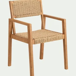 Chaise de jardin avec accoudoirs en acacia - bois foncé