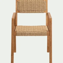 Chaise de jardin avec accoudoirs en acacia - bois foncé