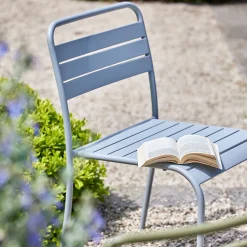 Chaise de jardin empilable en acier - gris vesuve