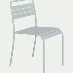 Chaise de jardin empilable en acier - gris vesuve